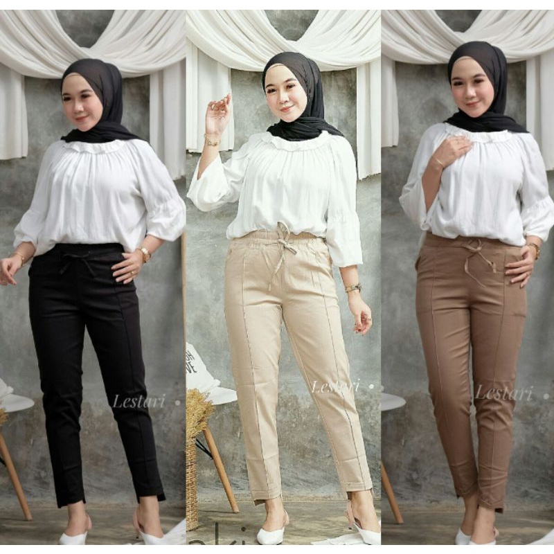 Baggy Pants Wanita Standar XXL L5 Jumbo || Baggy Pants Twill Combed Premium Original
