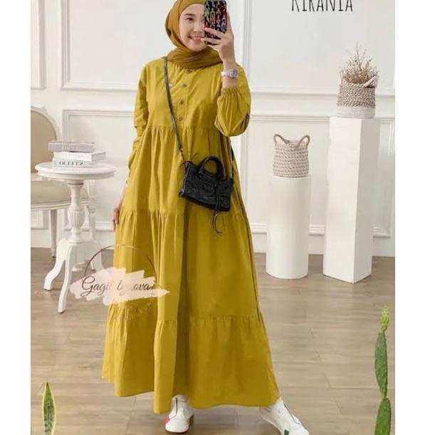 MENARIK ⭐ Kirania Dress | Bahan crincle | Dress Muslim | Baju muslim | Kirania midi | Midi Dress