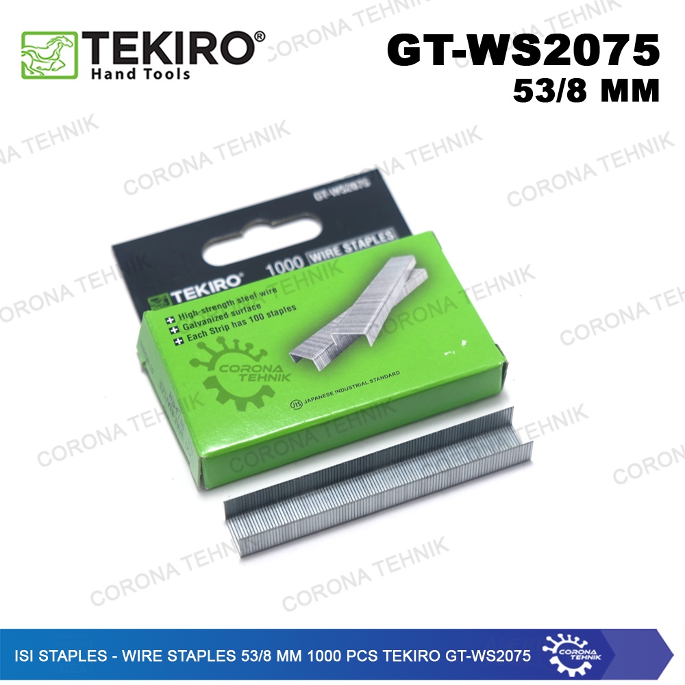 

Tekiro GT-WS2075 Isi Staples - Wire Staples 53/8 mm 1000 Pcs