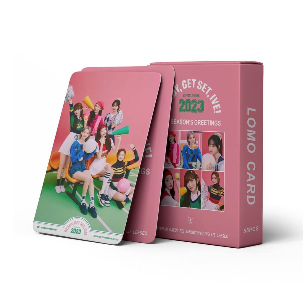 55pcs / box IVE 2023 SEASON'S GREETINGS Photocards Rei Liz Wonyoung Yujin Leeseo Gaeul Lomo Cards Kpop Postcards READY STOCK