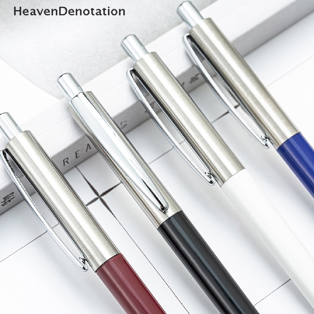 [HeavenDenotation] Multicolor Ballpoint Pen Press Pulpen Iklan Logo Custom Hadiah Pribadi Siswa Sekolah Alat Tulis Perlengkapan Kantor HDV