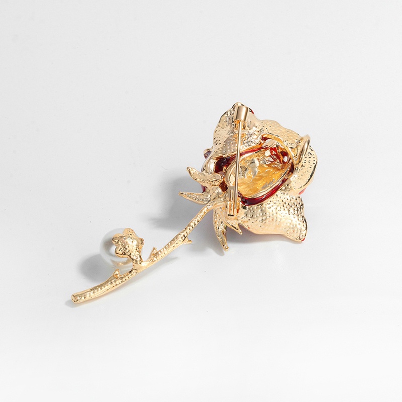 Bros Bunga Mawar Enamel Klasik Untuk Wanita Paduan Bunga Mawar Pernikahan Kantor Kasual Brooch Pin Hadiah