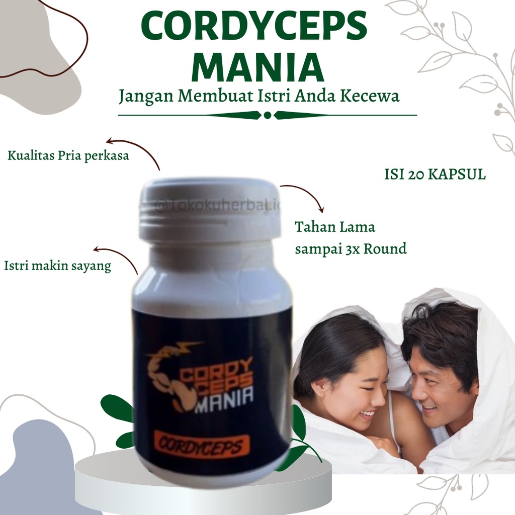 Crystaline Obat Perkasa Pria Cordyceps Mania isi 20 kapsul Solusi Membahagiakan istri