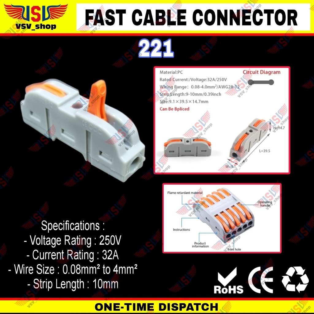 Terminal Konektor Kabel Sambung Cabang Quick Cable Connector 1to1