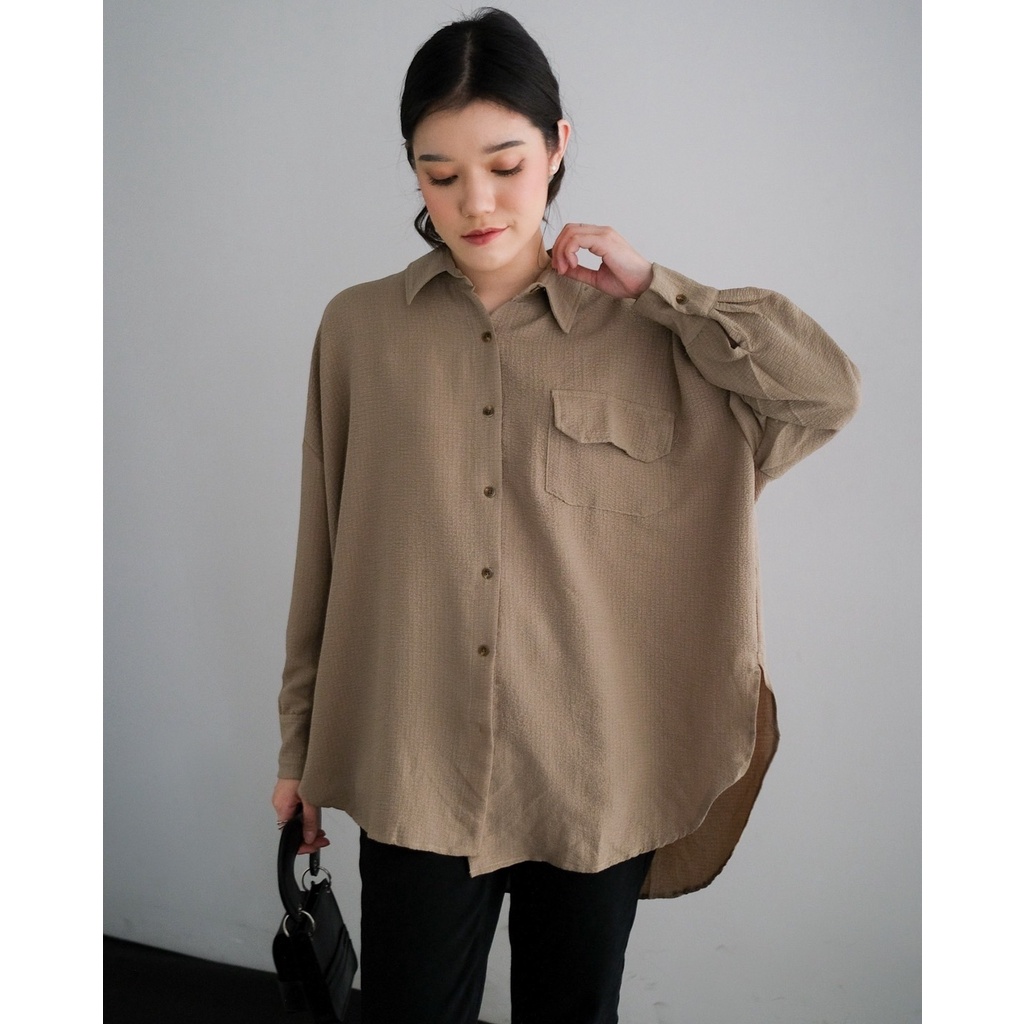 Myrubylicious KIONE SHIRT KODE N 649 | SHIRT | KEMEJA WANITA | KEMEJA LENGAN PANJANG | KEMEJA OVERSIZED