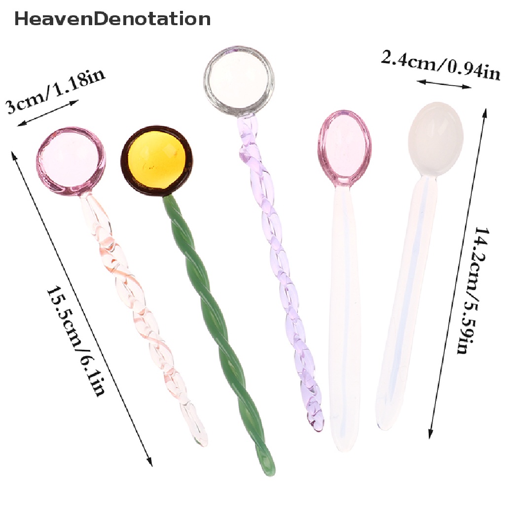 [HeavenDenotation] 1pc Sendok Pengaduk Kopi Lucu Permen Dessert Spoon Stained Glass Sendok Spiral HDV