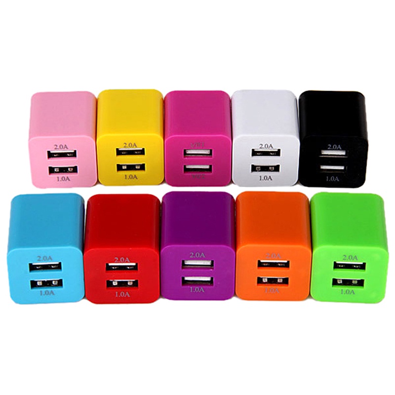 Adaptor Charger USB 2port/adaptor Cas Dinding Handphone Universal/Adaptor Daya Charger Charge Dinding Untuk Travel/Hot Sale