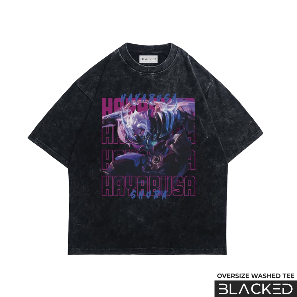 KAOS HAYABUSA SHURA OVERSIZE / STONEWASH / OVERSIZED WASHED TEES / BAJU OVER SIZE MOBILE LEGENDS / K