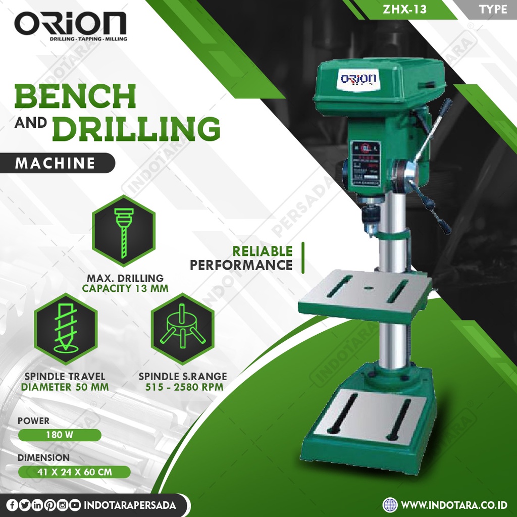 Mesin Bor Duduk Orion Light Bench Drilling Machine ZHX13