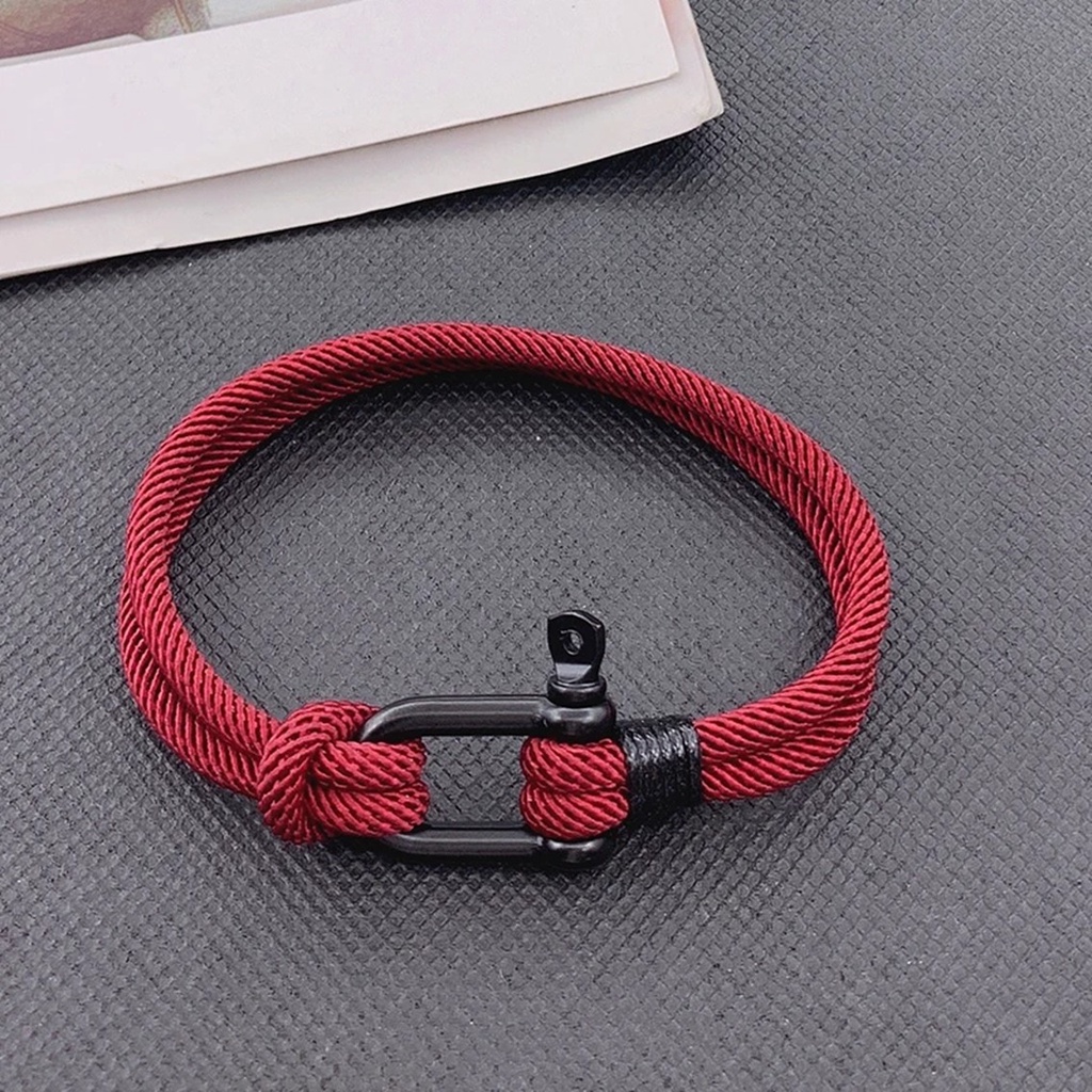 Gelang Shakle Buckle Tipe D Tali Milan Nylon Layer Ganda Elegan Pria Wanita Pendaki Gunung Survival