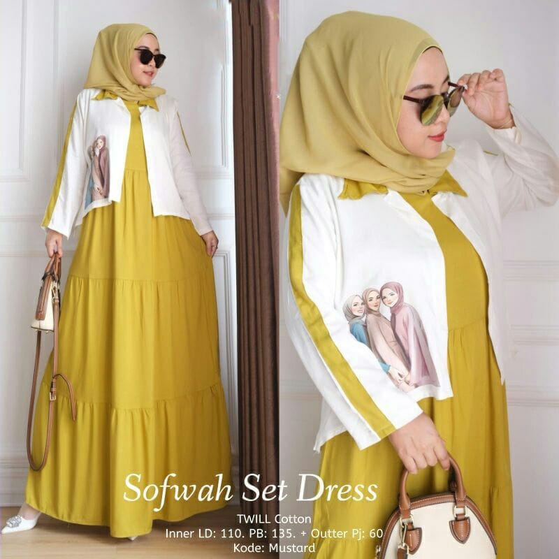 Dress Sofwah Set Dress outer dress wanita set