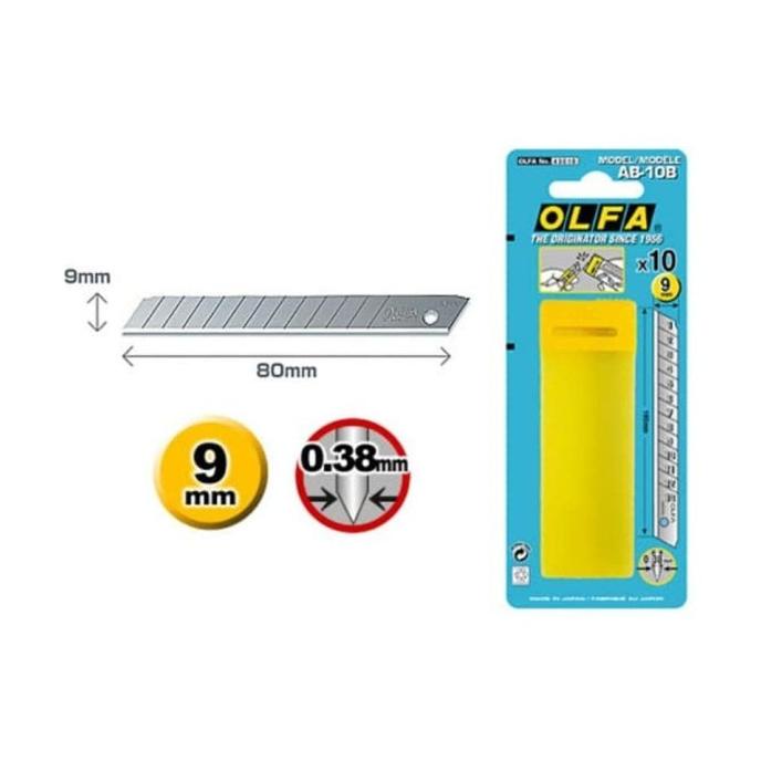 

isi Ulang Cutter 9mm Olfa AB-10B 9mm Standard Duty 10 Spare Blades