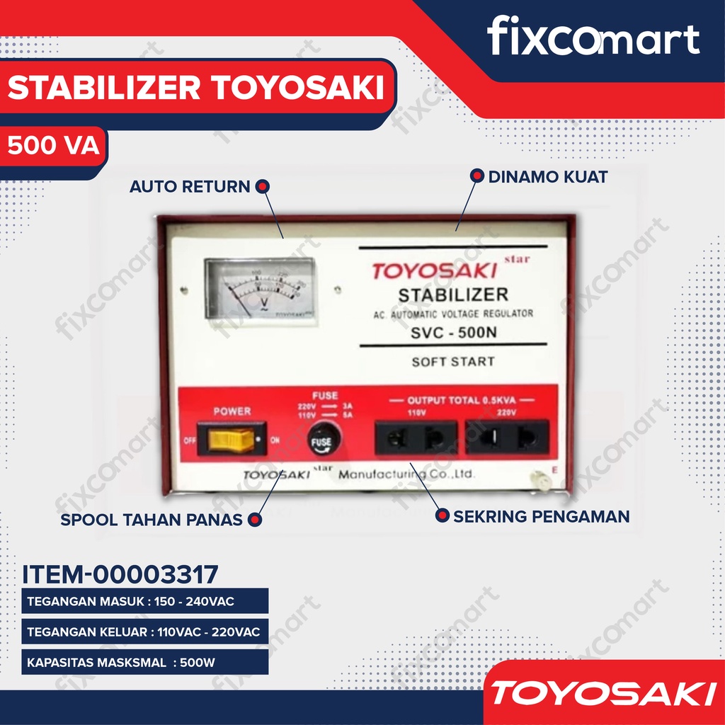 Stabilizer Toyosaki 500 VA - 1000 VA - 1000 VA