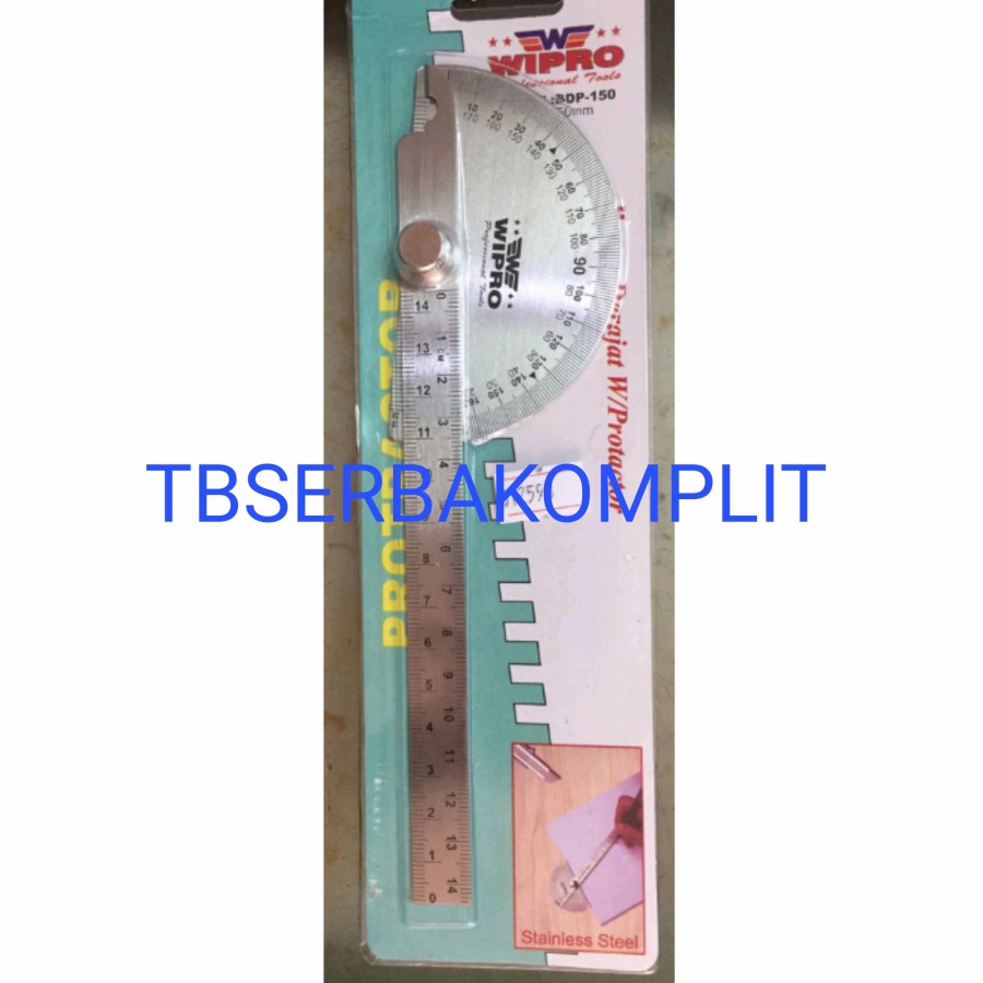 Busur Derajat With Protactor Wipro BDP-150 Stainless Steel 6" BDP150