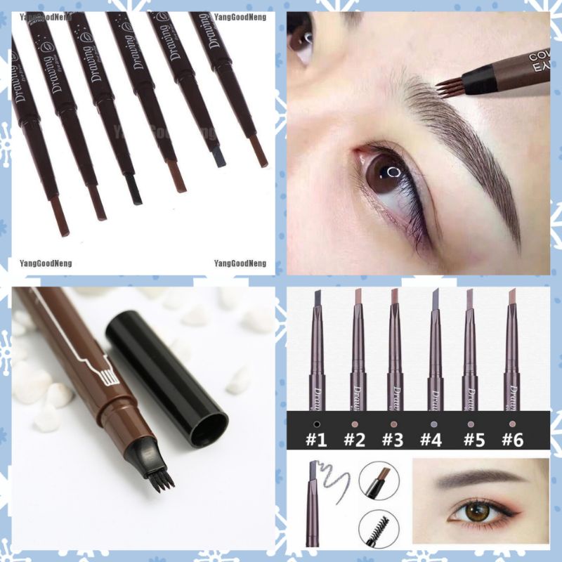 Eyebrow Pencil Waterproof Pencil Alis Lameila Eyebrow Geometry Natural And Uniform Long Lasting Double Head Eyebrow Kepala Ganda Original