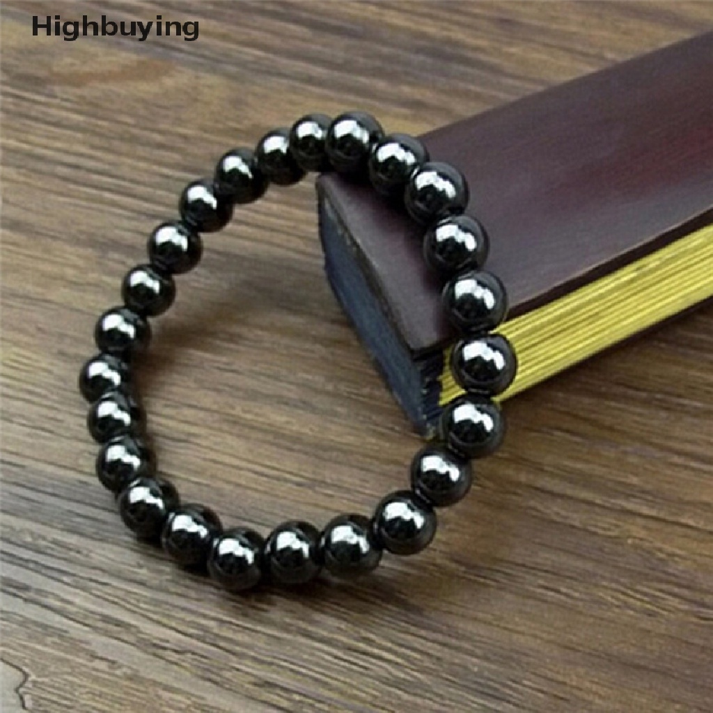 Hbid Gelang Batu Hitam Bulat Penurun Berat Badan Perawatan Kesehatan Gelang Terapi Magnet Glory