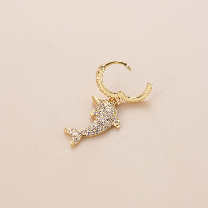 1biji2023baru Anting Hoop Tulang Rawan Tragus Helix Piercing Dolphin Ikatan Simpul Silang Menjuntai Anting-Anting Perempuan