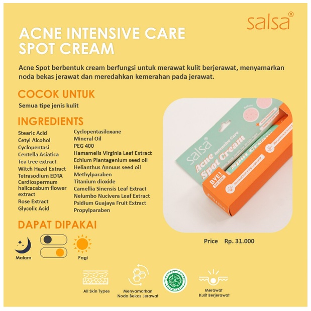 SALSA Acne Intensive Care Spot Cream - Obat Totol Jerawat