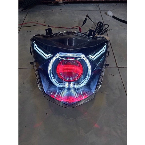 Lampu depan Beat Esp Bi-led khusus Devil RGB
