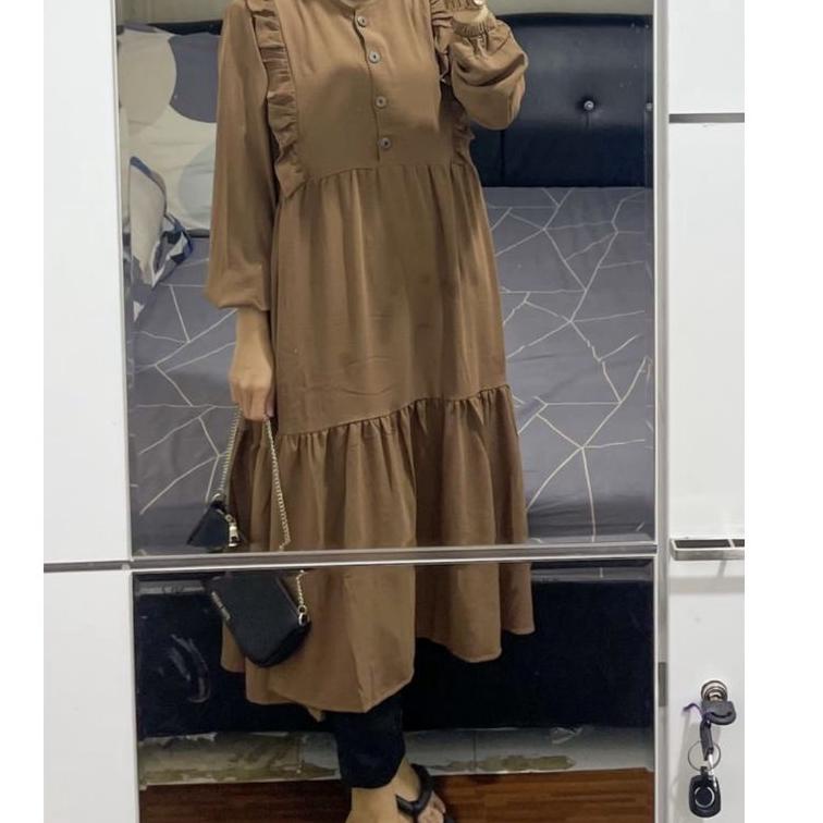Langsung Order MILA TUNIK LONG CRINCLE / TUNIK LONG WANITA OOTD SELEBGRAM