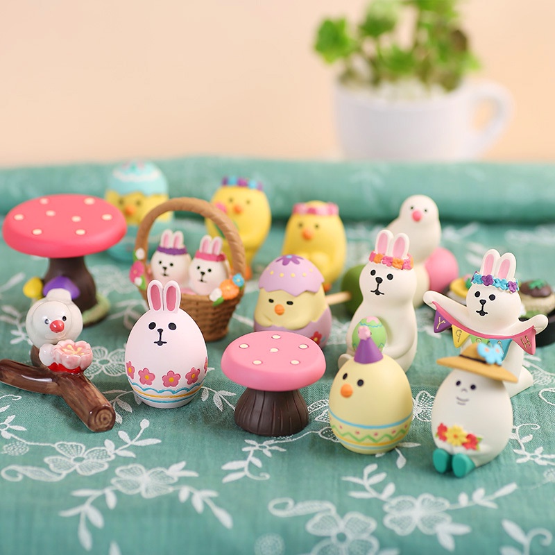 Easter Egg Rabbit Gardener Cat Spring Sleep Travel Doll Resin Dekorasi Rumah Hadiah Liburan