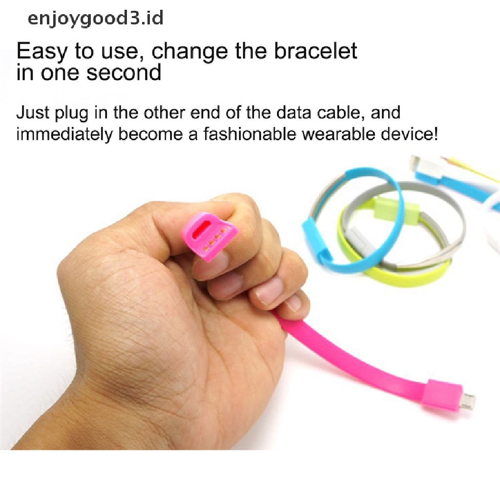 【 Rready Stock 】 Bracelet Micro USB Type C Cable Wristband USB C Data Charging Cable For I-Phone Android Charger （ ID ）