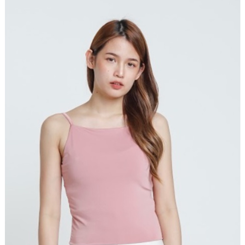 CAVALU Korean Basic Tank Top Double Layer Square Neck Tank