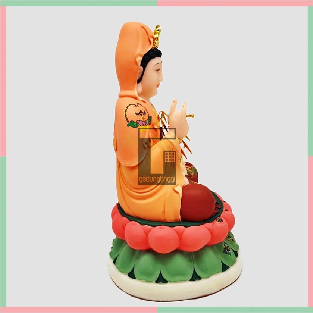 Pajangan Patung Hiasan Hadiah Kado Meja Kantor Dewi Kwan Kuan Im Berdiri Keadilan Pohon Benda Fengshui Fengsui Feng Shui Tree Dewa Rejeki Rezeki Hoki Meja Altar Sembahyang Sembayang Emas Gold Keberuntungan Batu Giok Resin Decoration Buddha Budha Besar XL