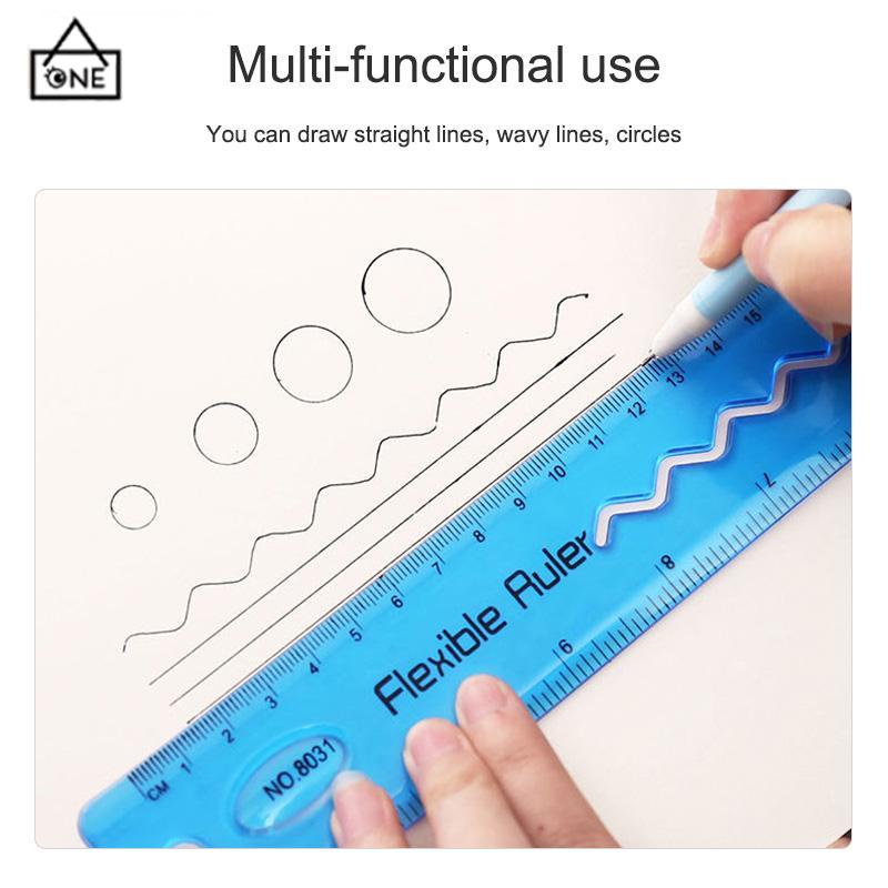 COD❤️30cm Penggaris Lunak Dilipat Portabel Flexible Ruler Alat tulis-A.one