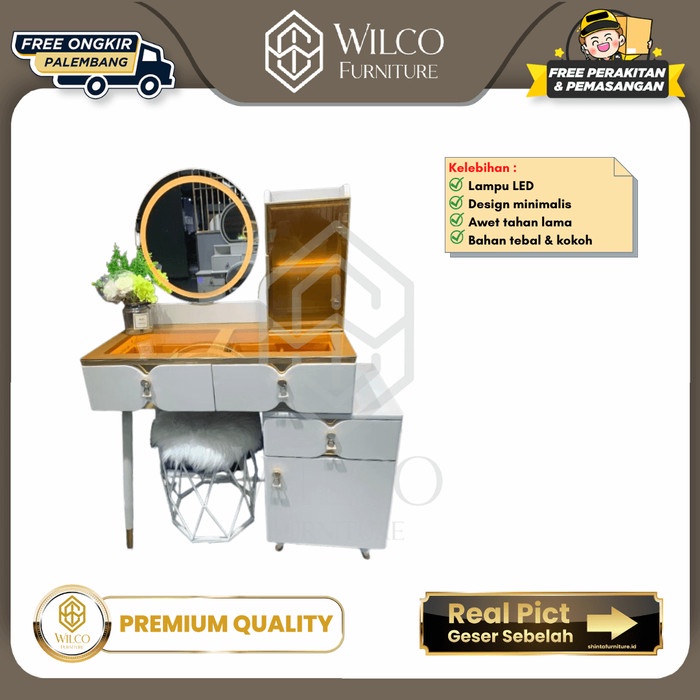 Meja Rias Lampu Led / Meja Rias Modern / Meja Make Up Lampu Cermin