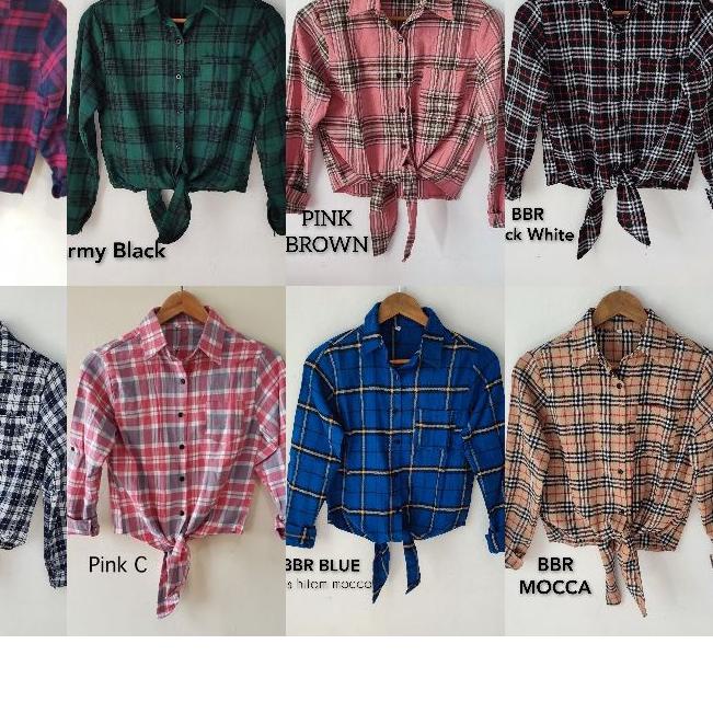 ☼ KEMEJA KOTAK IKAT/  CROP TOP / kemeja tali/ kemeja flanel crop / baju crop ❊