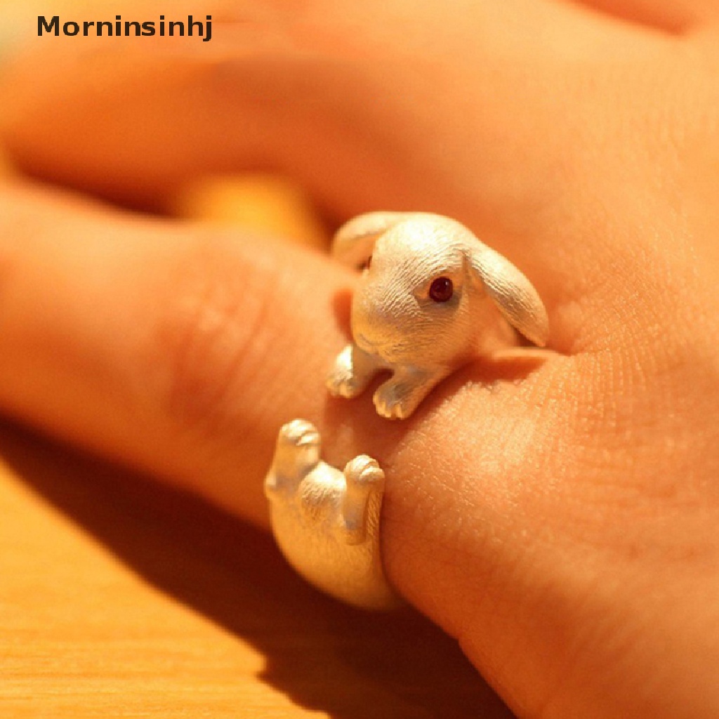 Mornin Cincin Vintage Lucu Stereoskopik Kelinci Animal Open Adjustable Untuk Wanita Pria id