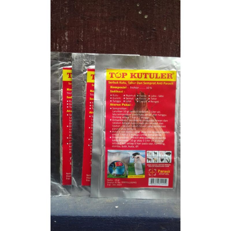 Top Kutuler Obat Kutu Ternak / Obat Kutu Sapi Kambing / Obat Kutu Serbuk Tabur & Anti Parasit Untuk 