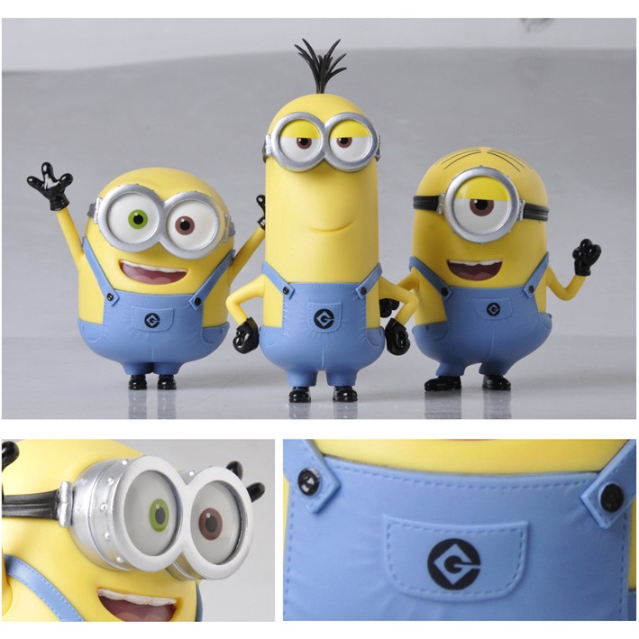 Minions Boneka Figure Kawaii Kartun Model Mainan Kreatif Film Animasi Hadiah Ulang Tahun Pribadi Ornamen