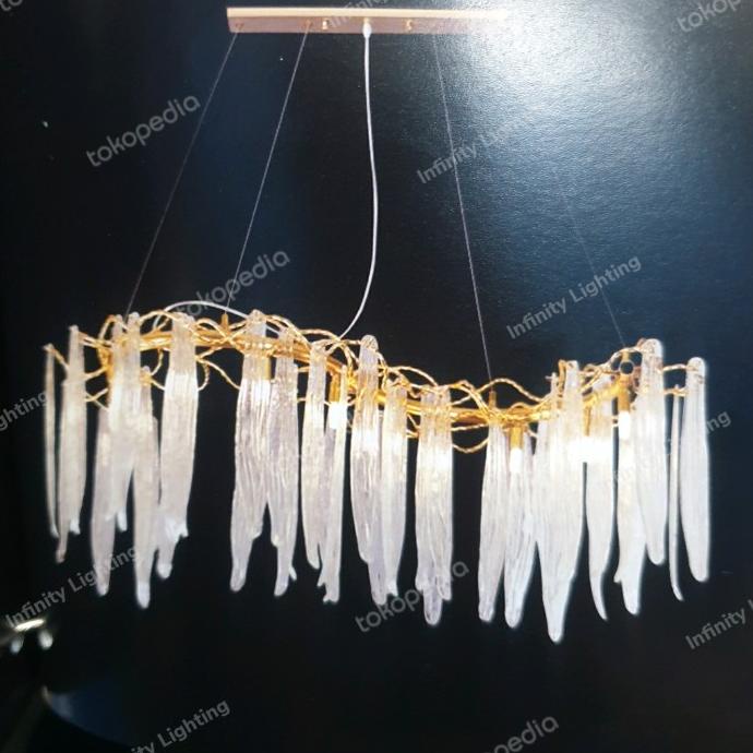 Lampu Gantung Ranting Akar Cristal Minimalis Gold 120 Cm Store_Racha