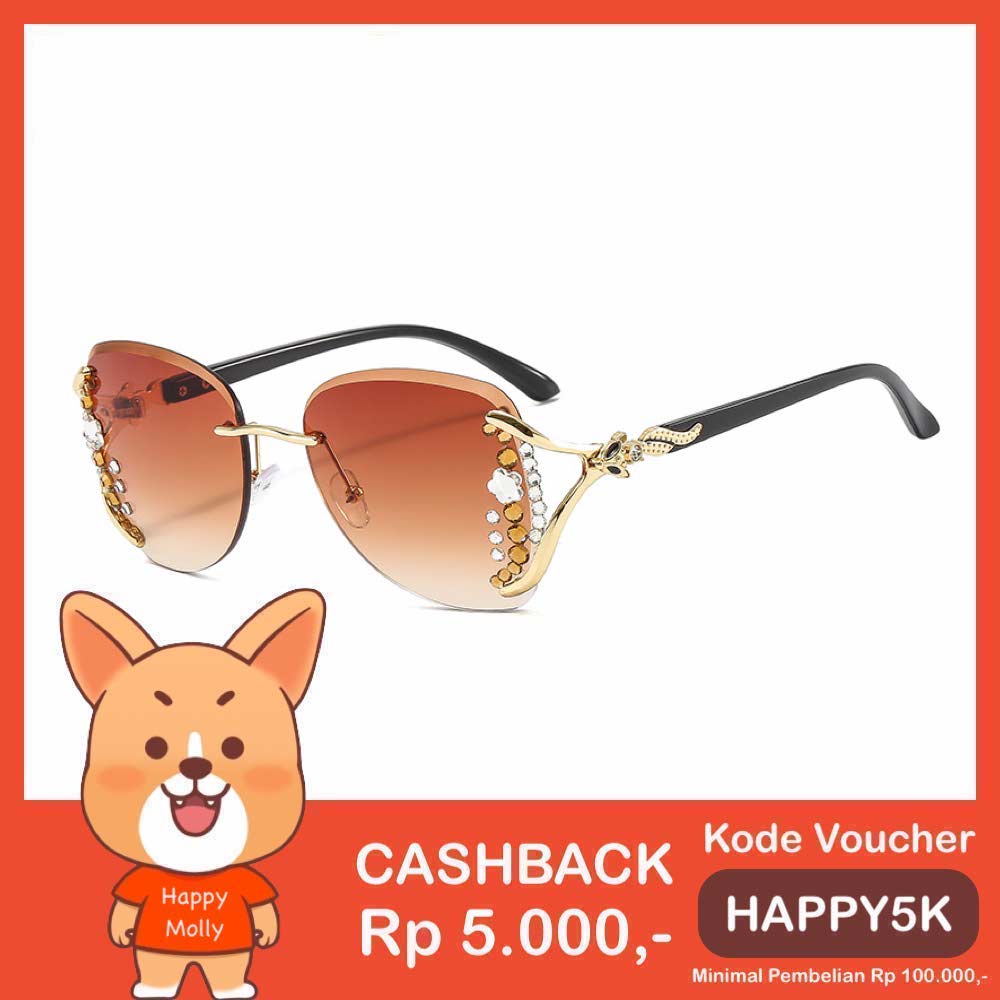 Kacamata UV400 [ Brown ] Anti Radiasi - Sunglasses Wanita Korea - HM8162