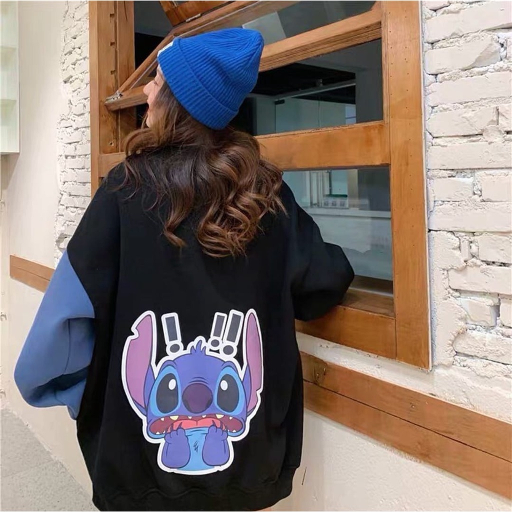 XXL STITCH COMBIE SWEATER OVERSIZE WANITA KOREAN STYLE - SWEATSHIRT