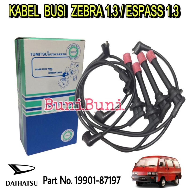 KABEL BUSI Untuk Mobil Daihatsu ZEBRA 1.3 S89 / ESPASS 1.3 / FEROZA TARUNA - 1 SET