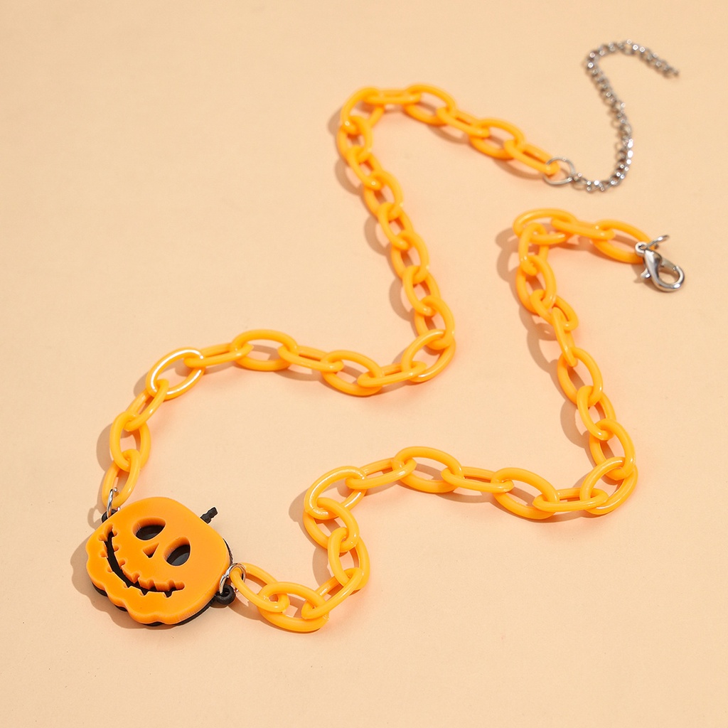 Kepribadian Yang Indah Labu Hantu Liontin Resin Rantai Kalung Halloween Halloween Halloween Festival Liontin Kecil