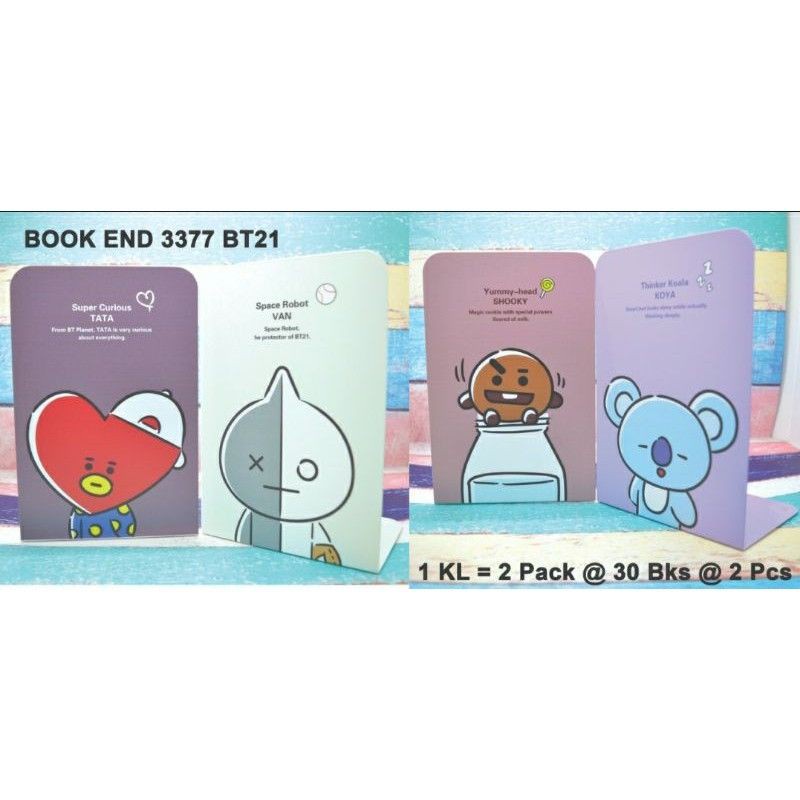 

Terlaris ✨ -BOOK STAND SANDARAN BUKU BAHAN BESI MOTIF BT-21 ISI 2 PCS- 2.2.23