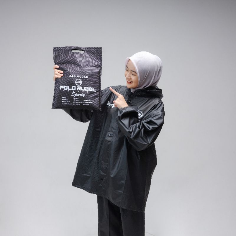 Jas Hujan Raincoat Mantol Mantel Hujan Montor By POLO RUBEL SPORTY ORI-100% Anti Rembes Setelan Jaket Celana Pria Wanita Full Press Bahan Tebal Dan Elastis