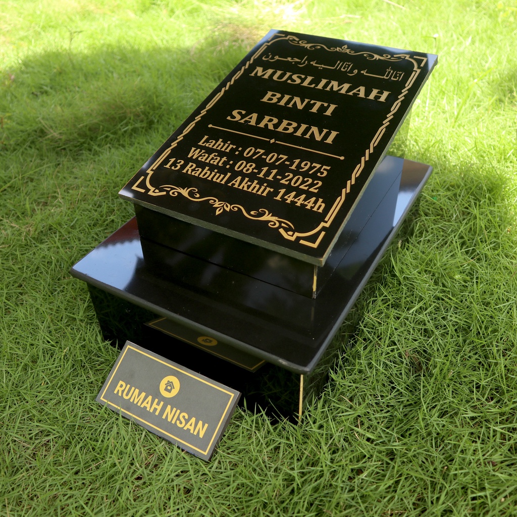 BATU MAKAM TUGU KOTAK FULLSET GRANIT - PACKING KAYU