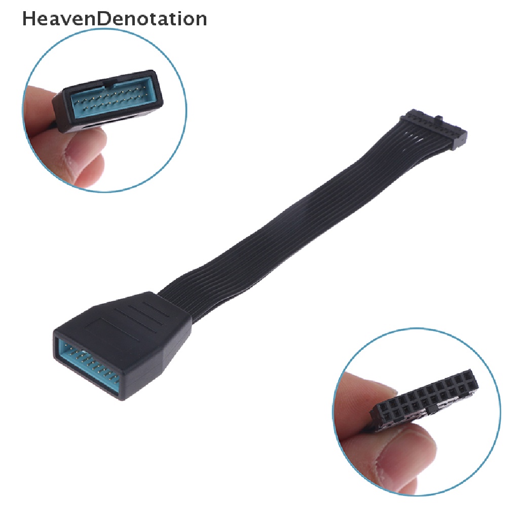 [HeavenDenotation] Motherboard Mainboard USB3.0 19Pin Female Ke USB 3.0 19Pin Male Extension Konversi Kabel Connecg 15cm HDV