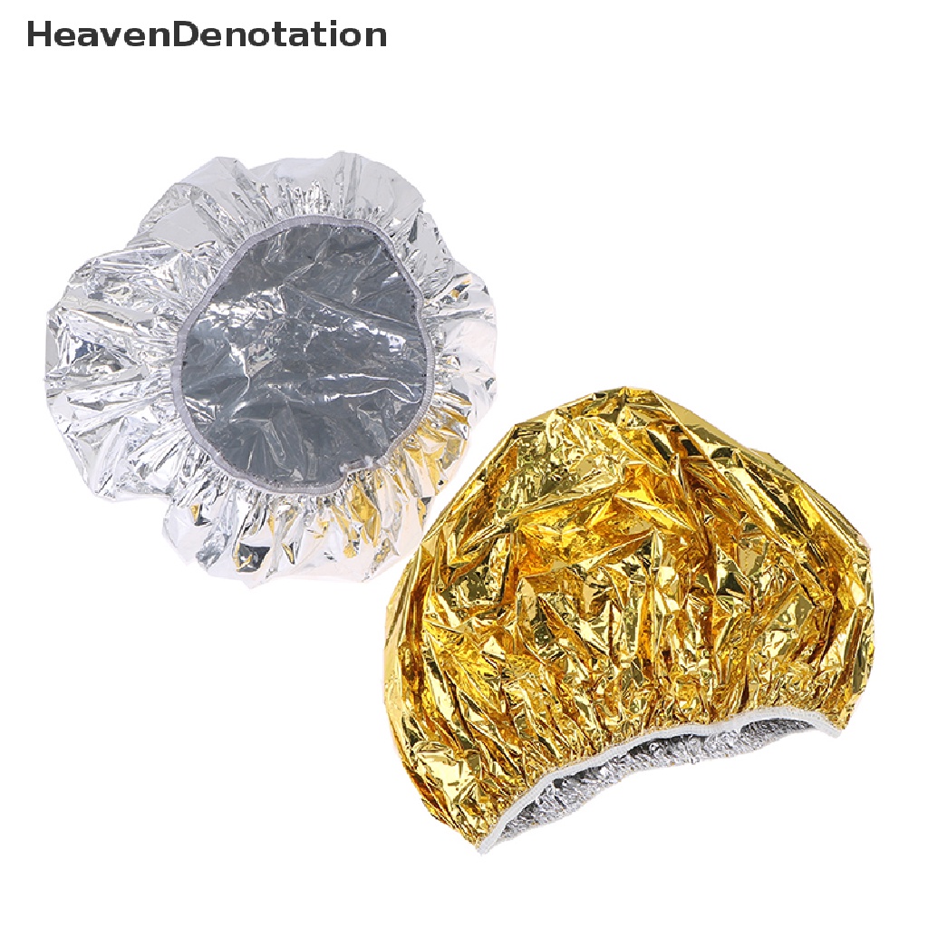 [HeavenDenotation] Shower Cap Peredam Panas Aluminium Foil Hat Topi Mandi Elastis Untuk Wanita HDV