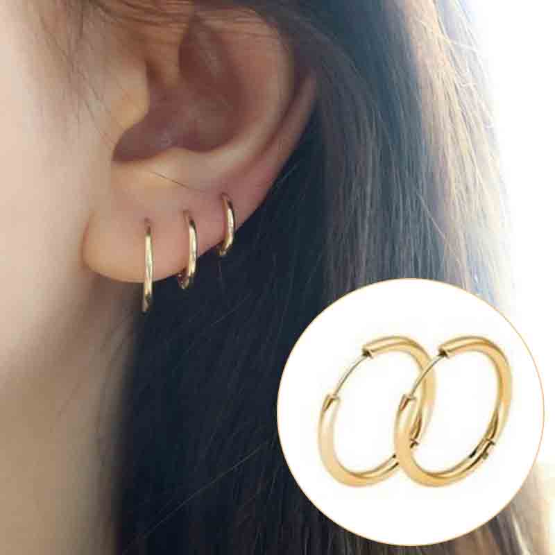 3pasang woman fashion punkstyle Bulat Lingkaran Hoop Earrings hip-pop earring jewelry