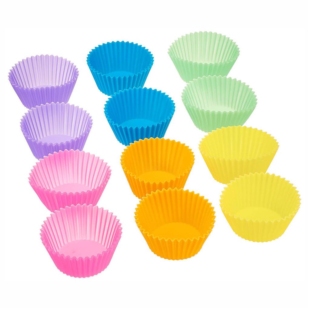 17pcs/set Cetakan Silikon Kue Bentuk Bulat Muffin Cupcake Baking Molds Dapur