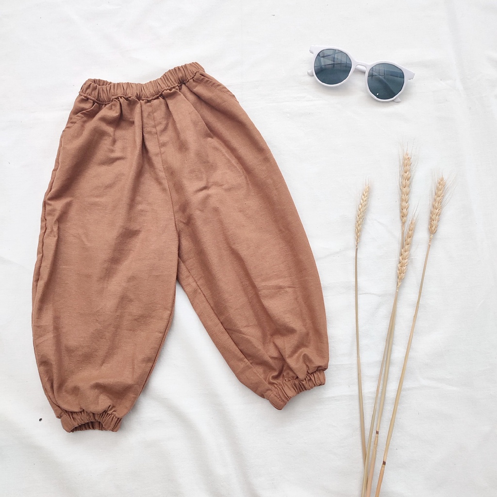 Littlepopy Jogger Pants - Celana Panjang Linen Korean Anak Laki-laki Cowo