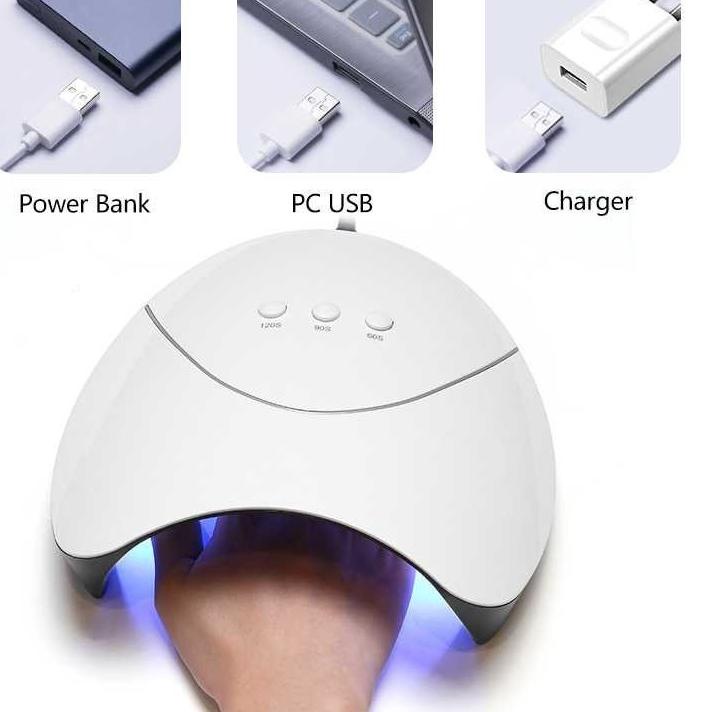 ➢ Pengering Kutek Kuku Smart Portable UV LED Nail Dryer 36W Pengering Kutek Gel - Putih ✫