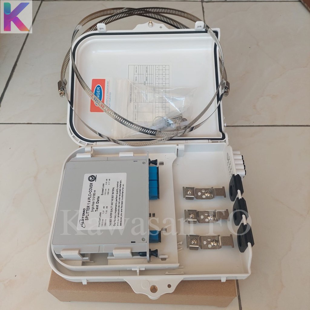 Odp 8 Core Lengkap Splitter Box 1:4 SC UPC /Odp 8C Lengkap Spliter 1:4 Box UPC FTTH