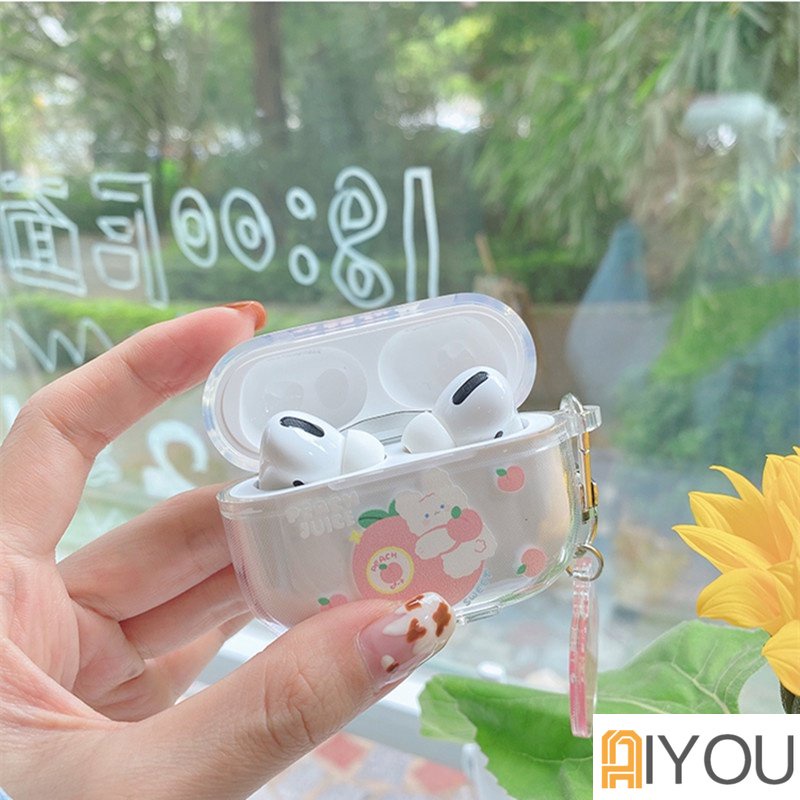 Casing soft case Silikon Transparan Motif Kartun Kelinci Untuk Apple airpods 1 / 2 generation inpods 1 2